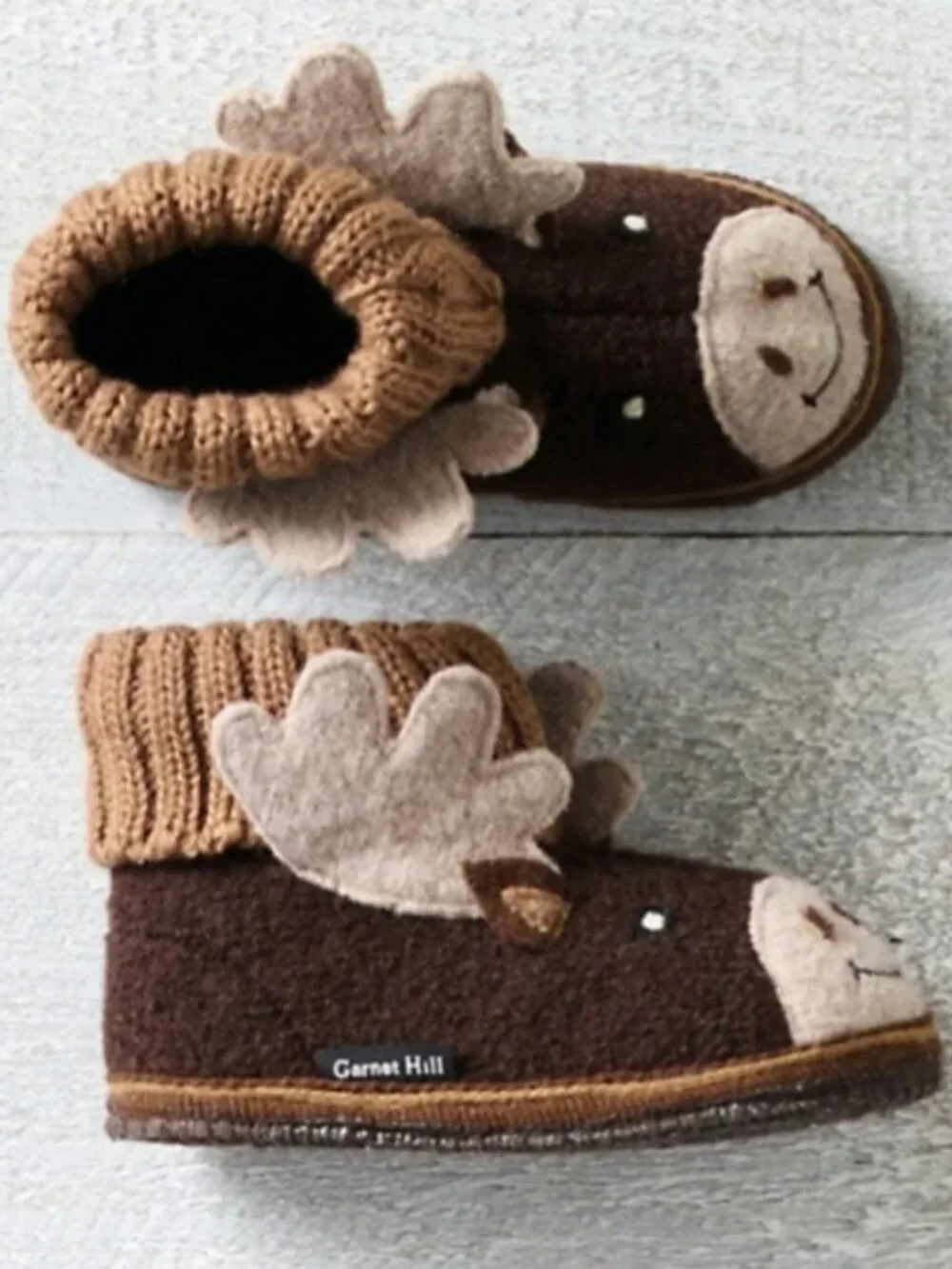 Garnet Hill Toddler Sz 11 Boiled Wool Slipper by Haflinger Moose